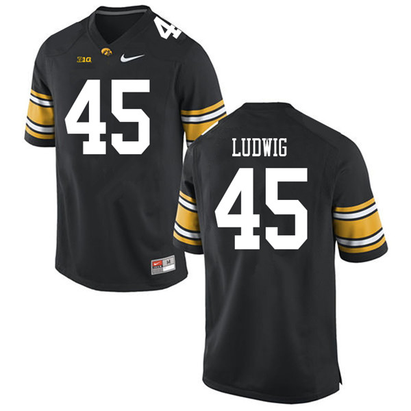 Men #45 Joe Ludwig Iowa Hawkeyes College Football Jerseys Sale-Black